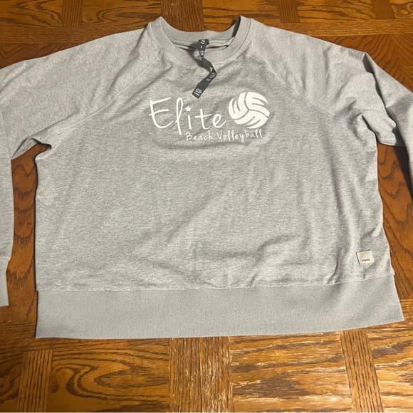 Vuori Long Sleeve Halo Crewneck in Gray with Elite Beach Volleyball Graphic Sz S - Picture 9 of 13